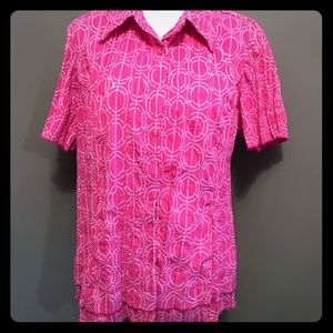 Pink embroidered blouse 1X